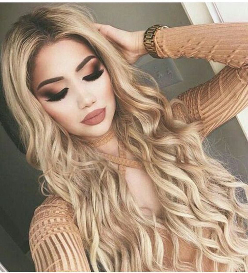 UTOURS Human Hair Wigs For Women Black Color Natural Lace Hair Sexy Gradient Black Party Wigs Long Curly Hair Mixed Colors Synthetic Wig