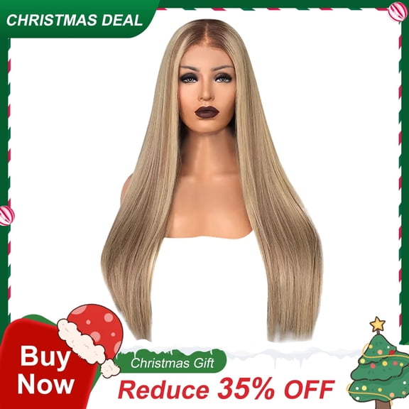 UTOURS Human Hair Wigs For Women Black Color Natural Lace Hair Sexy Gradient Blonde Party Wigs Long Curly Hair Mixed Colors S