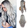 thumbnail image 1 of UTOURS Human Hair Wigs For Women Gradient Color Female Long Hair Fashion Mid-Length Curly Wig Hood, 1 of 4