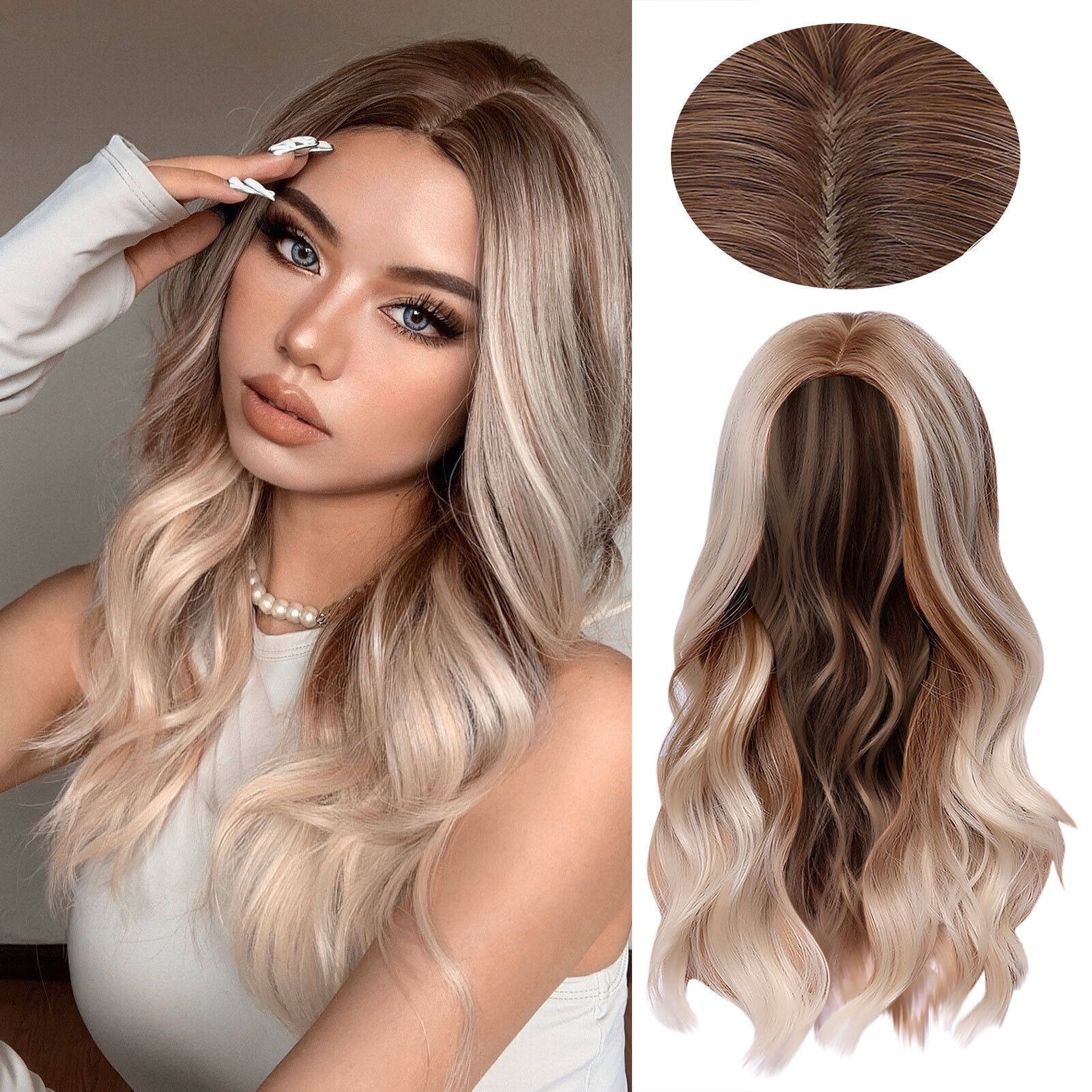 UTOURS Human Hair Wigs For Women Shoulder Women's Long Party Hair With Bangs Holiday Cosplay Curly Bob Wig Daily