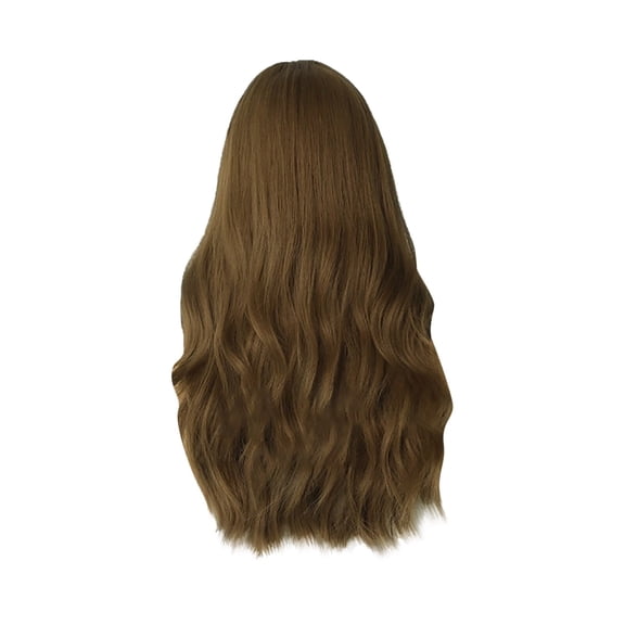 UTOURS Ladies Long Curly Hair Wig Brown Natural Fluffy Wavy Full Head Wig