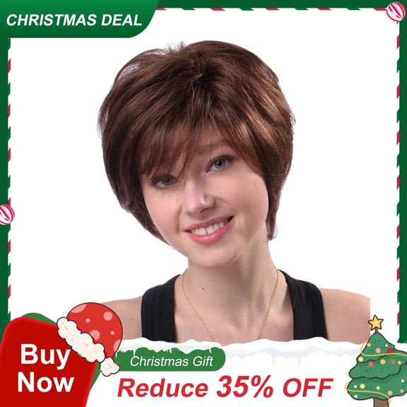 UTOURS Natural Short Brown Human Hair Wigs For Women Human Hair Wig Short Natural Daily Use Hair