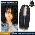 thumbnail image 1 of UTOURS Peruvian Curly Human Hair Wig Glueless Lace Front Human Hair, 1 of 2