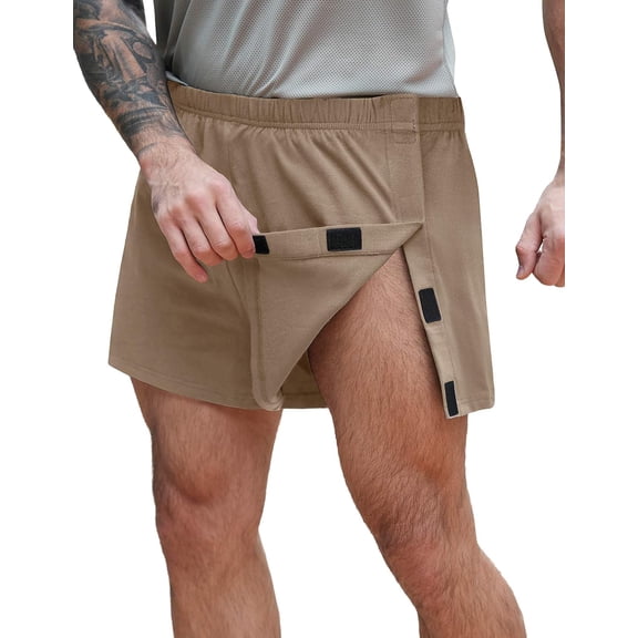 UTOURS Unisex Tear Away Shorts 3-inch Knee Hip Replacement Recovery Post Surgery Cotton Shorts Loose Fit Without Pocket