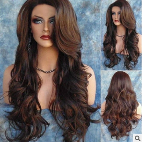 UTOURS Wigs for Women Human Hair,Long Curly Wavy Lace Front Wigs Human Hair Natural Color