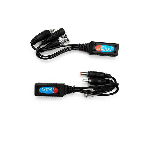 UTP (Unshielded Twisted Pair) Balun with Video Audio Power Transmission (2 Packs)