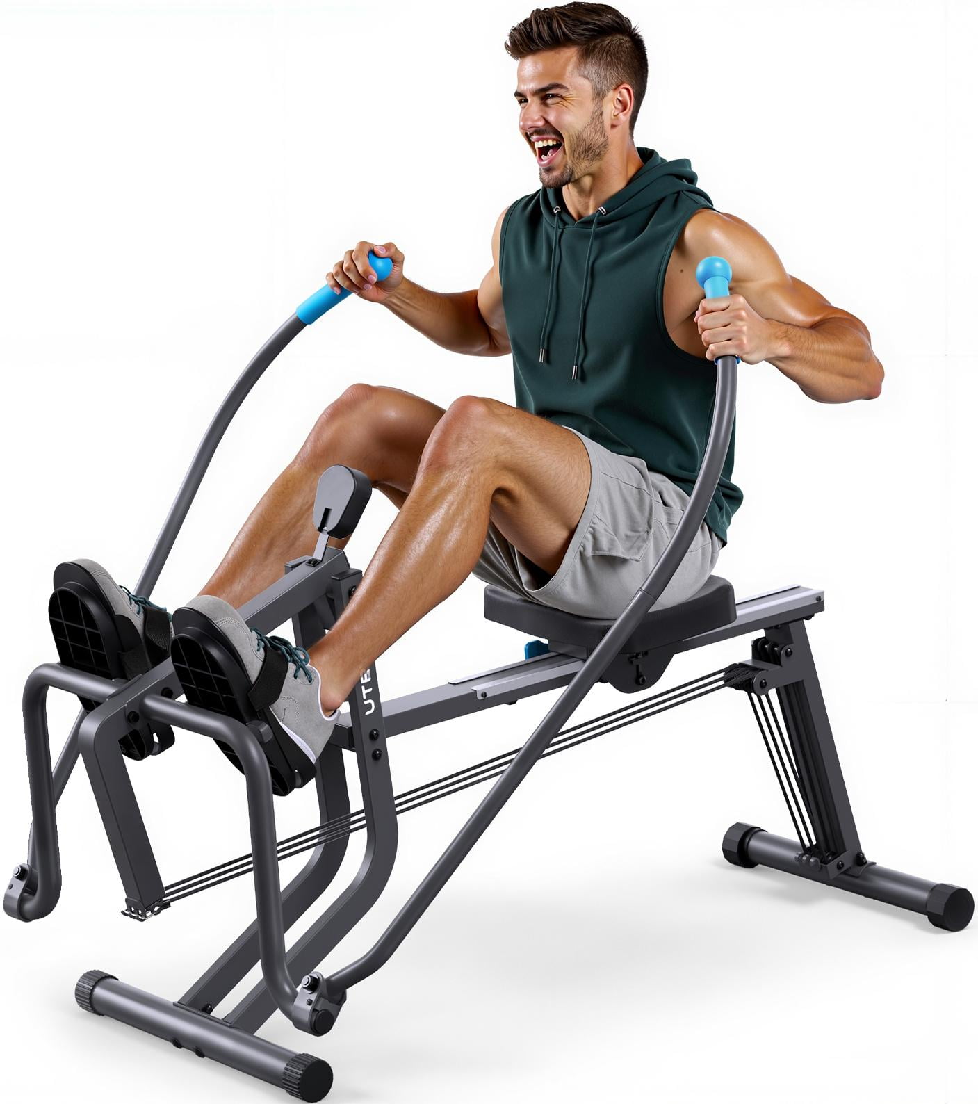 UTRYUP Rowing Machine for Home Use with LCD Monitor, Adjustable Resistance, Hold up 265 lbs