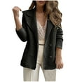 thumbnail image 1 of UTSJKR 2024 Fall Fashion Blazers for Women Double Breasted Long Sleeve Knit Cardigan Jackets Office Work Wear Outerwear Black M, 1 of 6