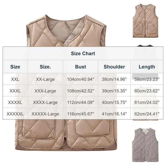 UTSJKR 2025 Plus Size Women's Puffer Vest Sleeveless Full Zip Outerwear Warm Quilted Lightweight Down Winter Jackets Coats Red XXXXXL