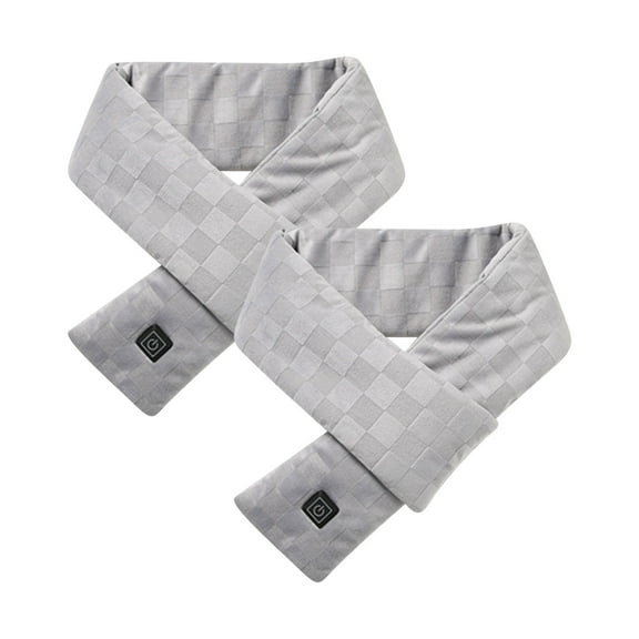 UTSJKR 2Pack Heated Scarf for Women and Men Rechargeable Electric Neck Heating Pad Heated Neck Warmer Wraps(No Power Bank) Gray