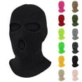 thumbnail image 1 of UTSJKR 3 Hole Winter Knitted Mask, Full Face Cover Ski Mask Warm Balaclava for Skiing, Motorcycle, Snowboard Black, 1 of 8