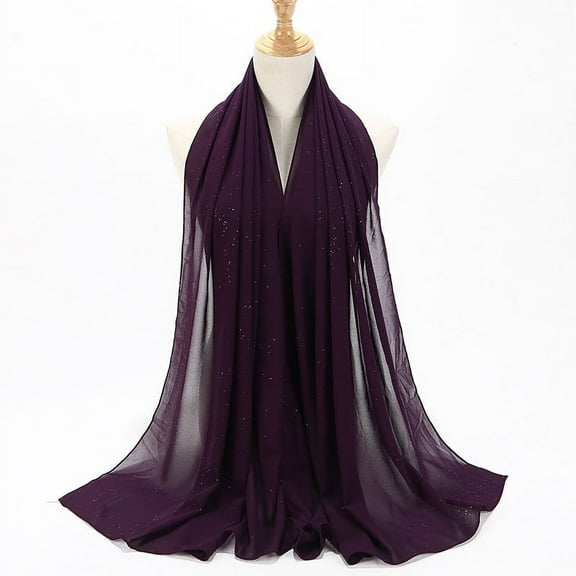 UTSJKR 72 * 175 Cm Muslim Chiffon Hijab Scarf Shawl Women's Hijab Islamic Hijab Scarf Muslim Veil Hijab Scarf African Scarf Coffee