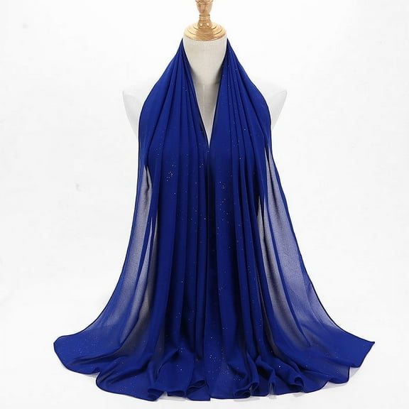 UTSJKR 72 * 175 Cm Muslim Chiffon Hijab Scarf Shawl Women's Hijab Islamic Hijab Scarf Muslim Veil Hijab Scarf African Scarf Navy