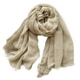 thumbnail image 1 of UTSJKR Assorted Striped Lightweight Scarves - Soft, Breathable & Versatile for All Seasons, Multiple Elegant Colors, Perfect for Fashion Lovers Beige, 1 of 2