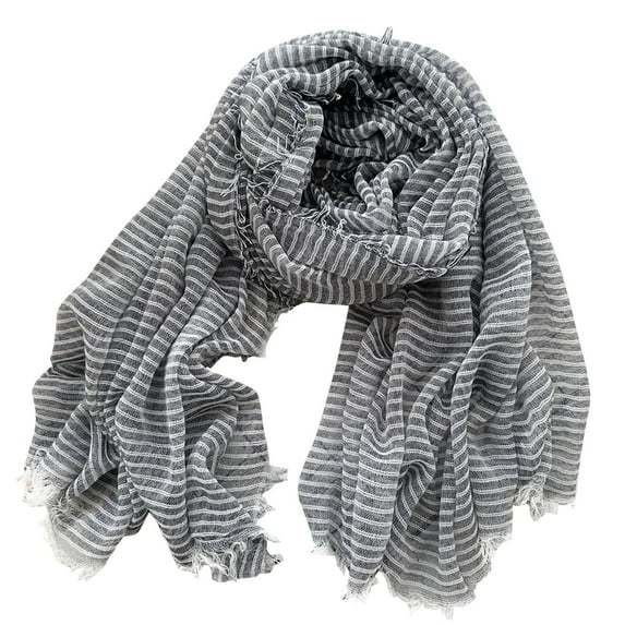 UTSJKR Assorted Striped Lightweight Scarves - Soft, Breathable & Versatile for All Seasons, Multiple Elegant Colors, Perfect for Fashion Lovers Navy