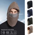thumbnail image 1 of UTSJKR Balaclava Ski Mask - Men Women Winter Full Face Mask Warm Fleece Lined Drawstring Hats Windproof Outdoors Hood Covers Army Green, 1 of 4
