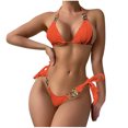 thumbnail image 1 of UTSJKR Bathing Suit for Women 2 Piece Bikini,Chain Triangle Bikini Sets,High Cut Cheeky Sexy Two Piece Beach Swimsuit Orange 4-8, 1 of 3