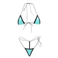 thumbnail image 1 of UTSJKR Bikini Set for Women Extreme Triangle Top G String Swearwear Sexy Multi Clour Tie Side Mini Bathing Suit Light Blue Free Size, 1 of 2