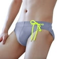 thumbnail image 1 of UTSJKR Bikini Swimsuits for Men Sexy Swim Briefs Drawstring Low Rise Swim Shorts Beach Board Shorts Quick Dry Bathing Suit Gray XL, 1 of 5