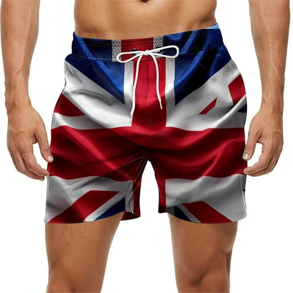 UTSJKR British Flag Summer Fashion Mens Swim Trunks with Compression Liner Quick Dry Swim Shorts Underwear Briefs Casual Soft Boxer Flag Multicolor XXXXXL