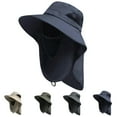 thumbnail image 1 of UTSJKR Bucket Hat Summer Outdoor Fishing Caps Men Wide Brim Protective Mask Thin Casual Hats Sports Climbing Sun Hats Khaki, 1 of 4