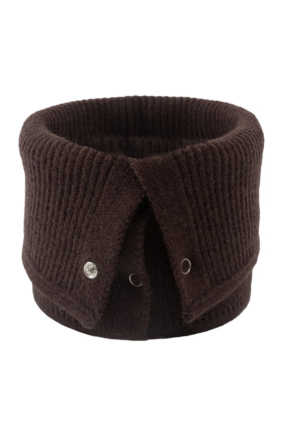 Button Closure Neck Gaiter Circle Loop Scarves Knitted Button High Collars Lapel Wrap Fake Collar Choker Collar Detachable Collar Unisex Coffee