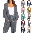 thumbnail image 1 of UTSJKR Cardigan Sweaters for Women Dressy 2025 Fall Waffle Knit Batwing Long Sleeve Cardigan Loose Open Front Sweater Coat Beige XL, 1 of 3