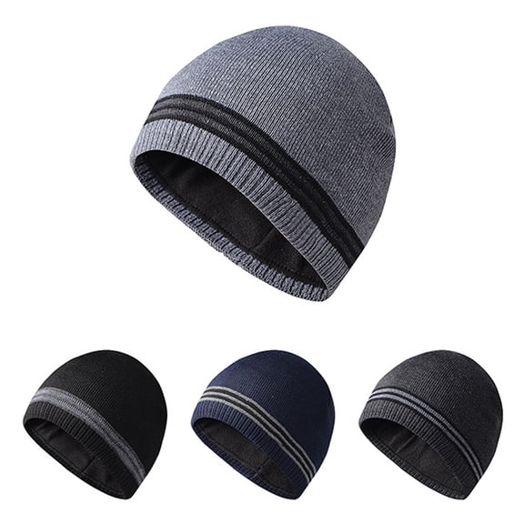 UTSJKR Casual Color Block Warm Beanie for Men Women, Fleece Lined Beanies Warm Winter Caps Unisex Fashion Knit Cuffed Hat Gray