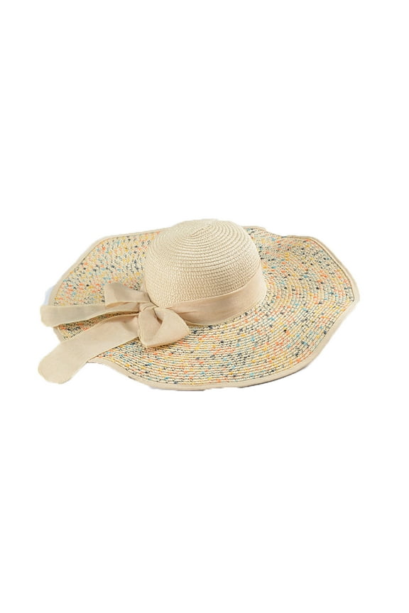 Church Comfy Hats for Women Floral Organza Easter Tea Party Bridal Shower Hat Ladies Vacation Beach Flat Brim Hat Beige