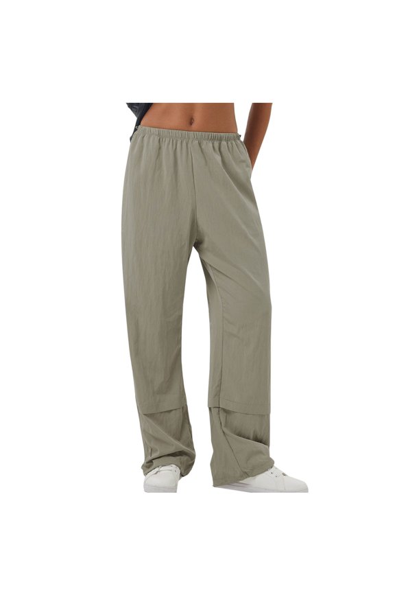 Baggy Sweatpants for Women with Pockets Fashion Cinch Bottom High Waisted Casual Athletic Joggers Khaki S