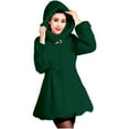 thumbnail image 1 of UTSJKR Women's Faux Fur Hooded Coat Hooded Winter Warm Jacket Elegant Solid Long Sleeve Plush Outerwear Fluffy Overcoat Green XL, 1 of 6