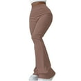 thumbnail image 1 of UTSJKR Women's Flare Pants Ribbed Seamless Workout High Waist Bell Bottoms Pants Fashion Outfits Coffee M, 1 of 7