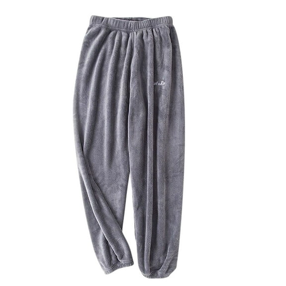 UTSJKR Women's Fleece Pajama Pants Soft Cozy Sleep Lounge Pants Comfy Sleepwear Elastic Waist Drawstring Winter Warm Long Lounge Bottoms Gray L