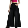 thumbnail image 1 of UTSJKR Women's Trendy Streetwear Jeans High Waist Straight Leg Oversized Wide Leg Cargo Jeans with Pockets Baggy Boyfriend Denim Pants Gray XL, 1 of 7