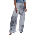 thumbnail image 1 of UTSJKR Womens Wide Leg Pants Boho Floral Print Lounge Trousers High Waist Stretchy Flowy Flared Palazzo Pants with Pocket Dark Gray XL, 1 of 5