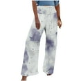 thumbnail image 1 of UTSJKR Womens Wide Leg Pants Boho Floral Print Lounge Trousers High Waist Stretchy Flowy Flared Palazzo Pants with Pocket Sky Blue S, 1 of 5
