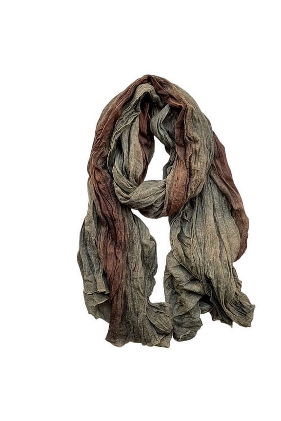 Cotton Linen Blend Fashion Scarf Travel Scarf Soft Breathable Fabric Multiple Colors Tie Dye Long Gradient Shawl Coffee