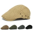 thumbnail image 1 of UTSJKR Cotton Newsboy Cap,Breathable Ivy Gatsby Cabbie Adjustable Solid Beret Hat for Men's Women Driving Hunting Golf Coffee, 1 of 3