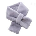 thumbnail image 1 of UTSJKR Cute Fleece Plush Scarf Faux Fur Cross Tie Neck Gaiter Neck Warmer Winter Fuzzy Scarf for Girls Boys Skiing Running Playing Gray, 1 of 2