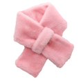 thumbnail image 1 of UTSJKR Cute Fleece Plush Scarf Faux Fur Cross Tie Neck Gaiter Neck Warmer Winter Fuzzy Scarf for Girls Boys Skiing Running Playing Pink, 1 of 2