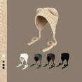 thumbnail image 1 of UTSJKR Cute Kawaii Women Warm Bear Cover Ears Beanie with Pom Pom Ear Flaps Hat for Winter Slouchy Beanie Cute Vintage Grunge Fuzzy Hat Gray, 1 of 5