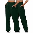 thumbnail image 1 of UTSJKR 2 Pc Sweatpants for Women Joggers Baggy Cinch Bottom High Waisted Drawstring Gym Workout Pants with Pockets 2024 Fall Winter Fashion Army Green S, 1 of 4