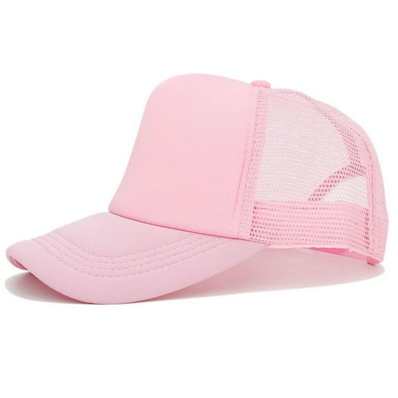 UTSJKR Baseball Cap Plain Blank Neon Trucker Hat 5 Panel Summer Baseball Cap Mesh Back Snapback Adjustable Pink