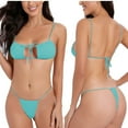 thumbnail image 1 of UTSJKR Deals Extreme Sexy Mini Bikini Sets 2Pcs Swimwear G-String Bottom Swimsuit Summer Fashion Micro Bikinis for Women Light Blue L, 1 of 5