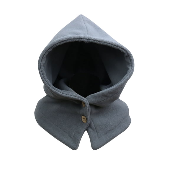 UTSJKR Scarf Stylish Hood Winter Hat Womens Neck Warmer Balaclava Mens Slouchy Sherpa Fleece Hoodie Beanie with Ear Flaps Gray