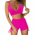 thumbnail image 1 of UTSJKR Women High Waisted Bikini Sets Two Piece Swimsuit Athletic Bathing Suits Tummy Control Swimwear with Boy Shorts Hot Pink XL, 1 of 3