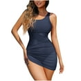 thumbnail image 1 of UTSJKR Women Sexy One Piece Swimsuit with Dress Tummy Control Swimsuits One Shoulder Mesh Bathing Suit Skirts Dark Gray XXL, 1 of 4
