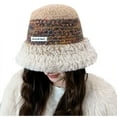 thumbnail image 1 of UTSJKR Women Winter Warm Bucket Hat Fluffy Hat Fuzzy Warm Fisherman Cap Plush Furry Hats for Cold Weather Sherpa Bucket Hat Beige, 1 of 7