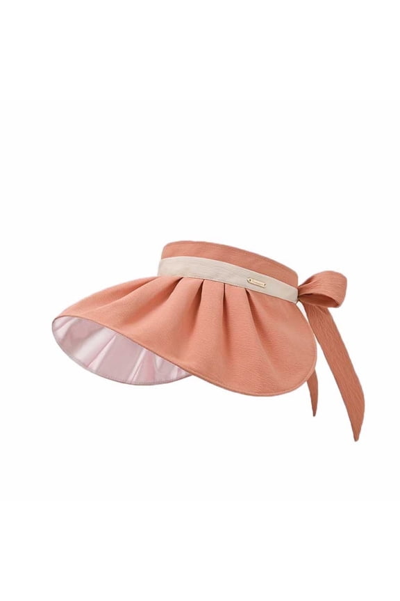 Women's Packable Sun Visor Hat Adjustable Wide Brim Beach Hats Ponytail Hole Outdoor UV Protection Comfy Fishing Hat Red