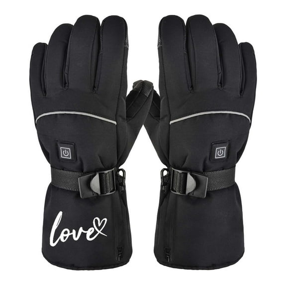 UTSJKR Electric Heated Gloves for Men Women Rechargeable Battery Waterproof Windproof Winter Hands Warmer for Motorcycling Hiking Climbing Outdoor Activities Black